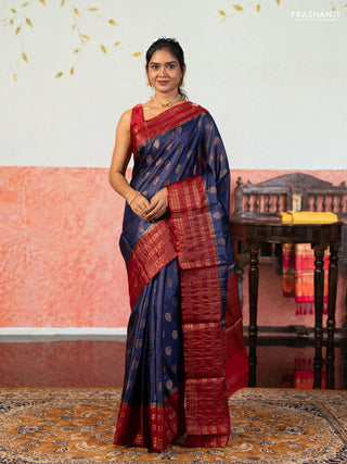 Violet & Maroon Banarasi Tussar Silk Saree