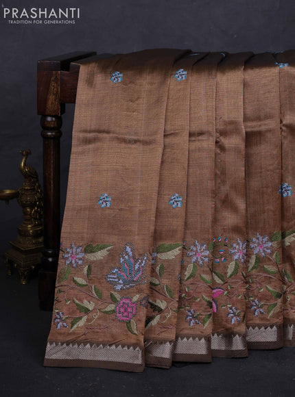 Sandal Mangalagiri Silk Cotton - Embroidery