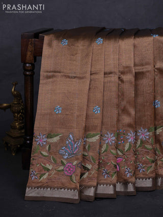 Sandal Mangalagiri Silk Cotton - Embroidery