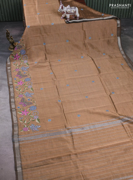 Sandal Mangalagiri Silk Cotton - Embroidery