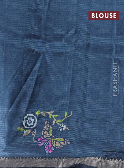 Grey Mangalagiri Silk Cotton - Embroidery