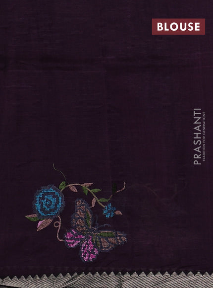 Purple Mangalagiri Silk Cotton - Embroidery