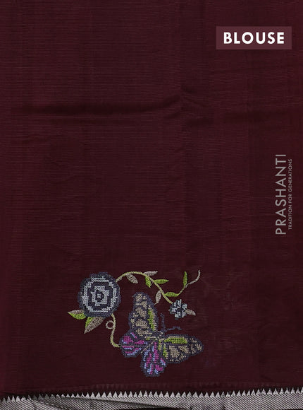Maroon Mangalagiri Silk Cotton - Embroidery