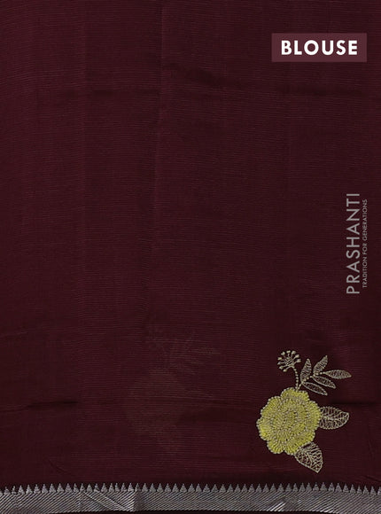 Maroon Mangalagiri Silk Cotton - Embroidery