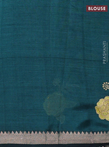 Peacock Green Mangalagiri Silk Cotton - Embroidery