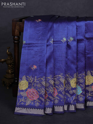Blue Mangalagiri Silk Cotton - Embroidery