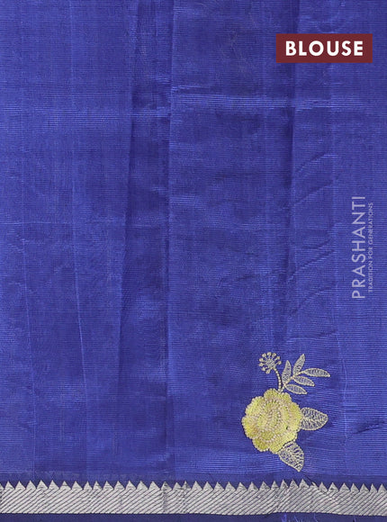 Blue Mangalagiri Silk Cotton - Embroidery