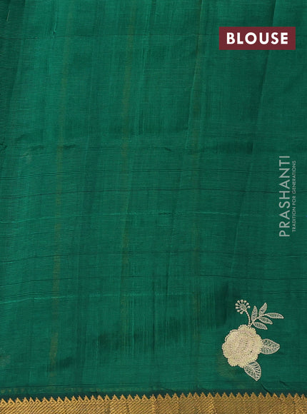 Green Mangalagiri Silk Cotton - Embroidery