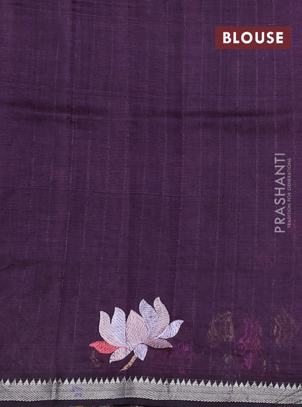 Purple Mangalagiri Silk Cotton - Embroidery