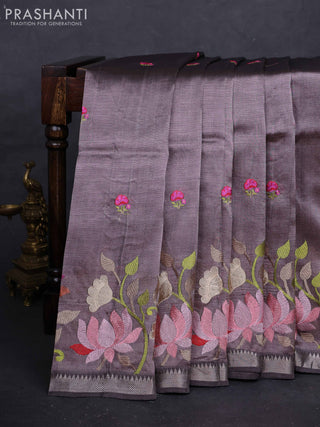 Pastel Pink Mangalagiri Silk Cotton - Embroidery