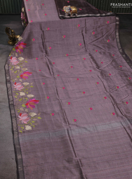 Pastel Pink Mangalagiri Silk Cotton - Embroidery