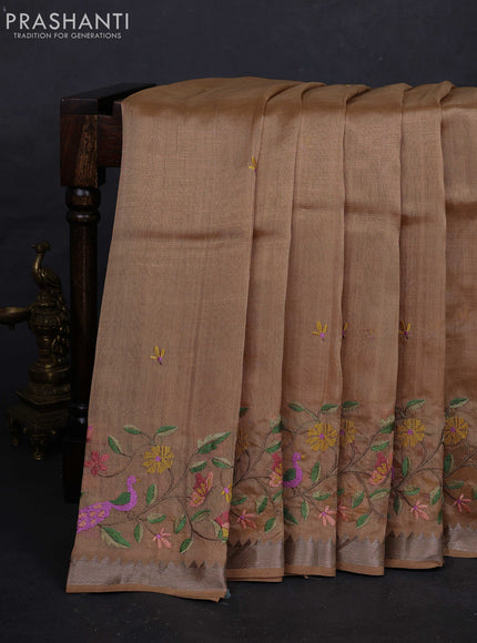 Sandal Mangalagiri Silk Cotton - Embroidery