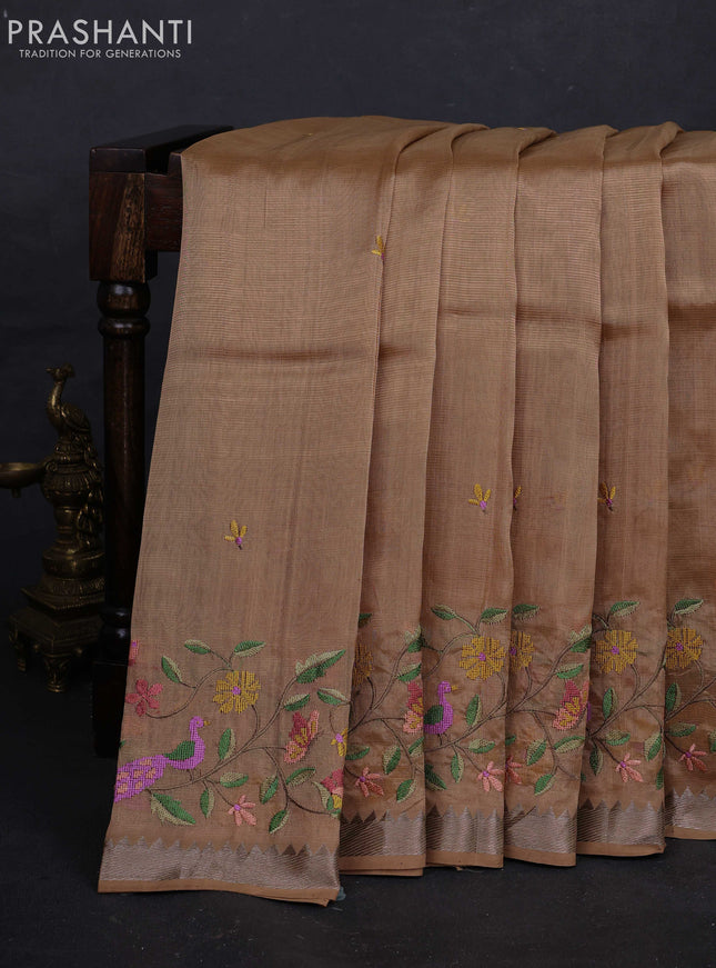 Sandal Mangalagiri Silk Cotton - Embroidery