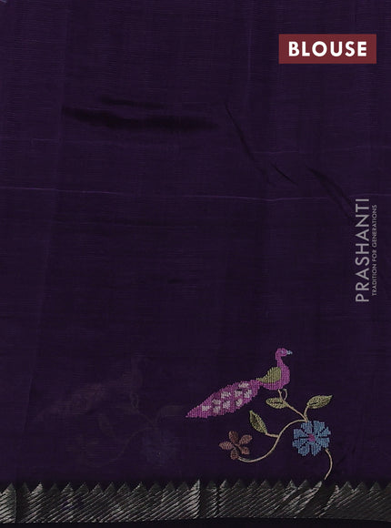 Purple Mangalagiri Silk Cotton - Embroidery