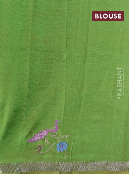 Green Mangalagiri Silk Cotton - Embroidery