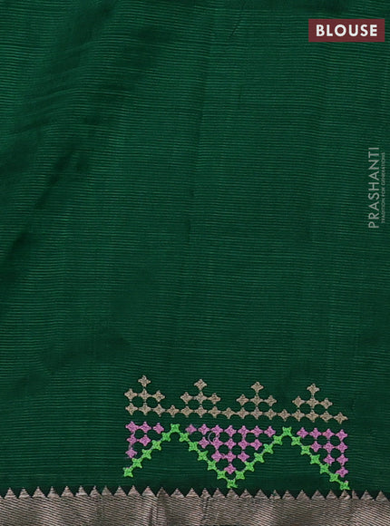 Green Mangalagiri Silk Cotton - Embroidery