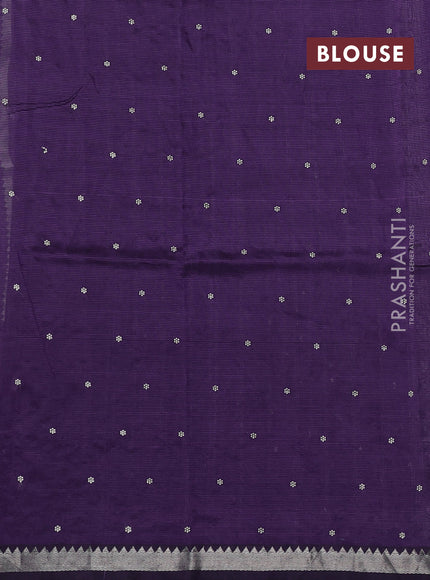 Purple Mangalagiri Silk Cotton - Embroidery