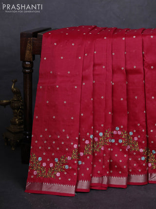 Red Mangalagiri Silk Cotton - Embroidery