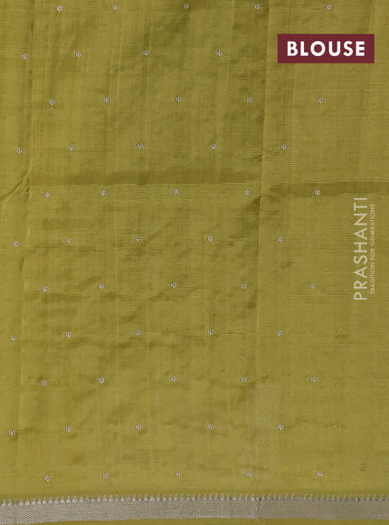 Lime Green Mangalagiri Silk Cotton - Embroidery