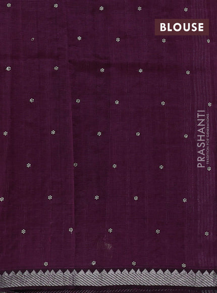 Wine Mangalagiri Silk Cotton - Embroidery