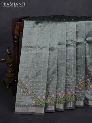 Pastel Green Mangalagiri Silk Cotton - Embroidery