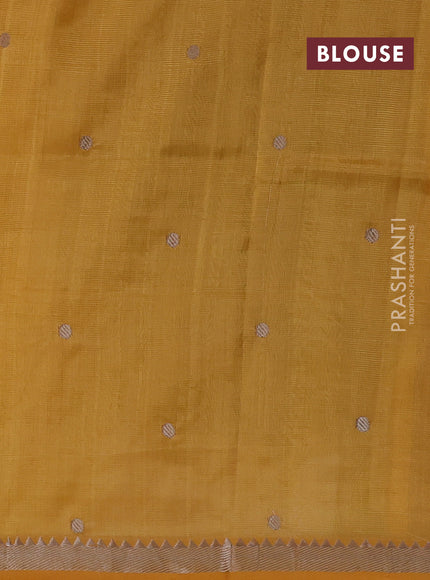 Mustard Yellow Mangalagiri Silk Cotton - Embroidery