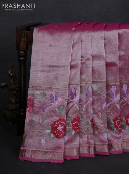 Pink Mangalagiri Silk Cotton - Embroidery