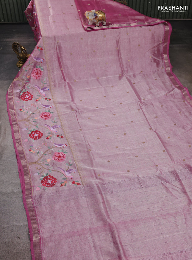 Pink Mangalagiri Silk Cotton - Embroidery