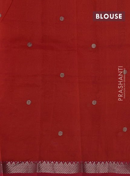 Orange & Pink Mangalagiri Silk Cotton - Embroidery