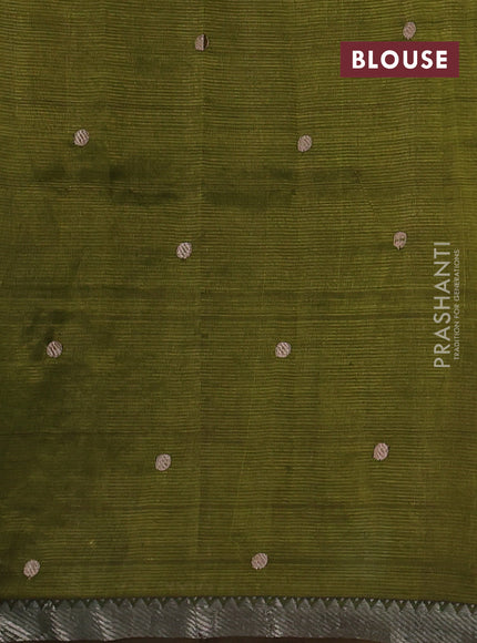 Green Mangalagiri Silk Cotton - Embroidery