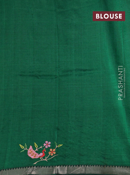 Green Mangalagiri Silk Cotton - Embroidery