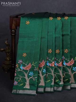 Green Mangalagiri Silk Cotton - Embroidery
