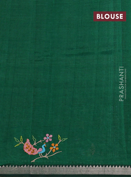 Green Mangalagiri Silk Cotton - Embroidery