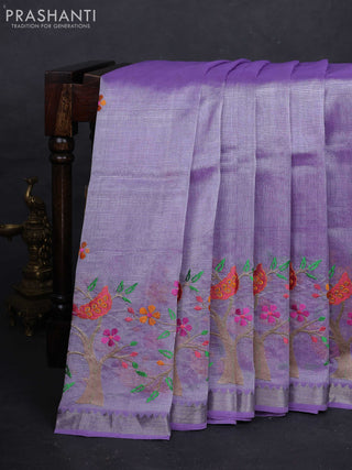 Lavender Mangalagiri Silk Cotton - Embroidery