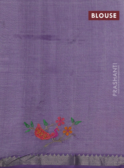 Lavender Mangalagiri Silk Cotton - Embroidery