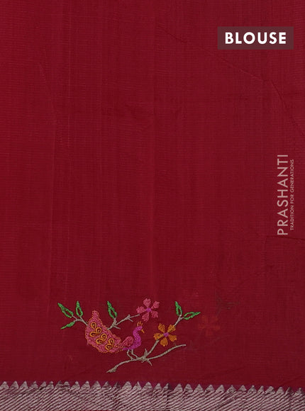 Red Mangalagiri Silk Cotton - Embroidery