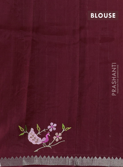 Maroon Mangalagiri Silk Cotton - Embroidery