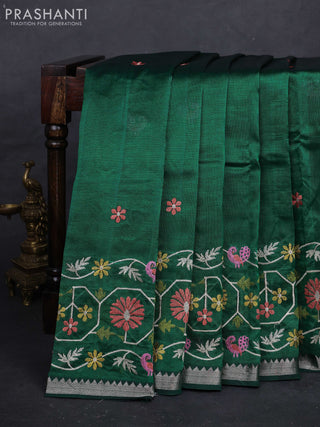 Green Mangalagiri Silk Cotton - Embroidery