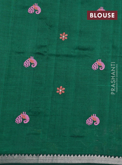 Green Mangalagiri Silk Cotton - Embroidery