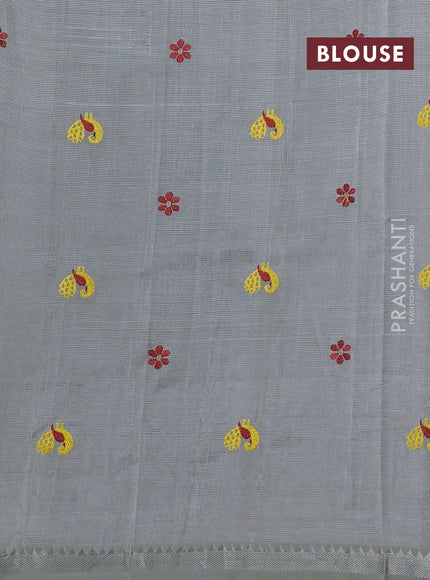 Grey Mangalagiri Silk Cotton - Embroidery