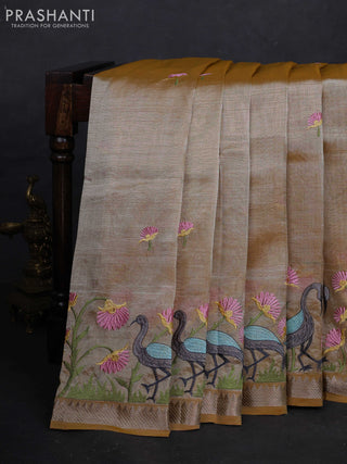 Sandal Mangalagiri Silk Cotton - Embroidery