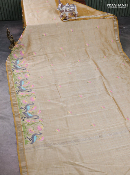 Sandal Mangalagiri Silk Cotton - Embroidery