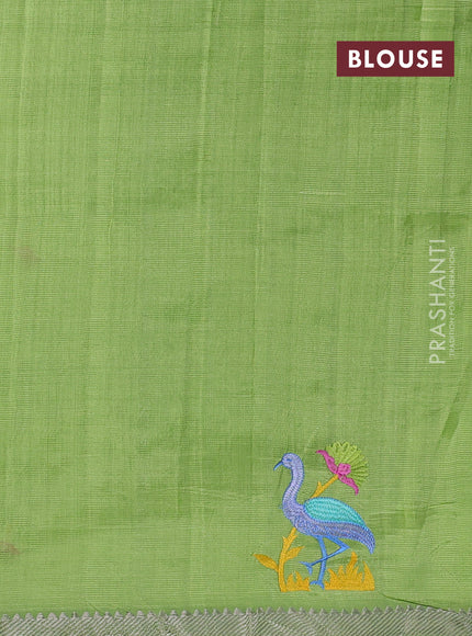 Green Mangalagiri Silk Cotton - Embroidery