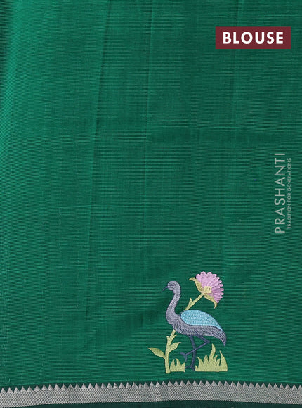 Green Mangalagiri Silk Cotton - Embroidery