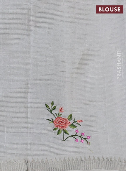 Off White Mangalagiri Silk Cotton - Embroidery