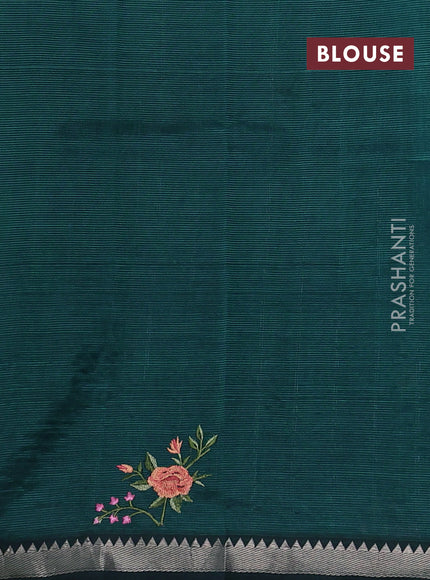 Peacock Green Mangalagiri Silk Cotton - Embroidery