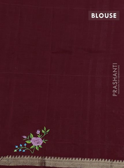 Maroon Mangalagiri Silk Cotton - Embroidery