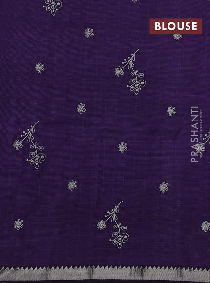 Purple Mangalagiri Silk Cotton - Embroidery