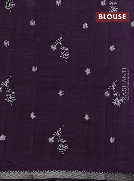 Purple Mangalagiri Silk Cotton - Embroidery