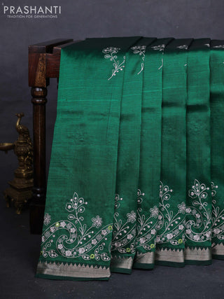 Green Mangalagiri Silk Cotton - Embroidery
